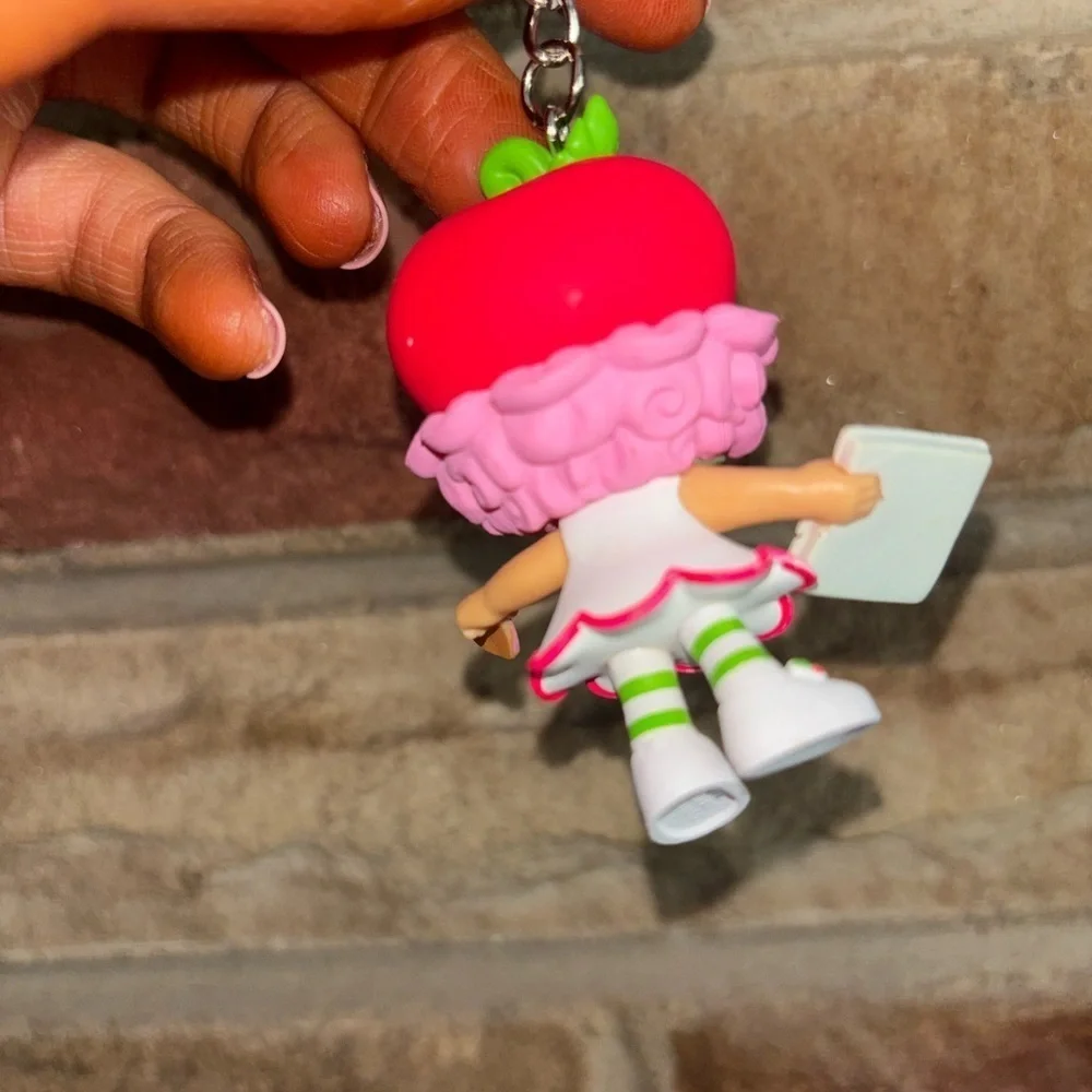 Strawberry shortcake doll cherry cuddler Keychain with Pink and Red Accents